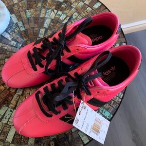 adidas NEW Women's Hot Pink Samba Sneakers with Black Stripes